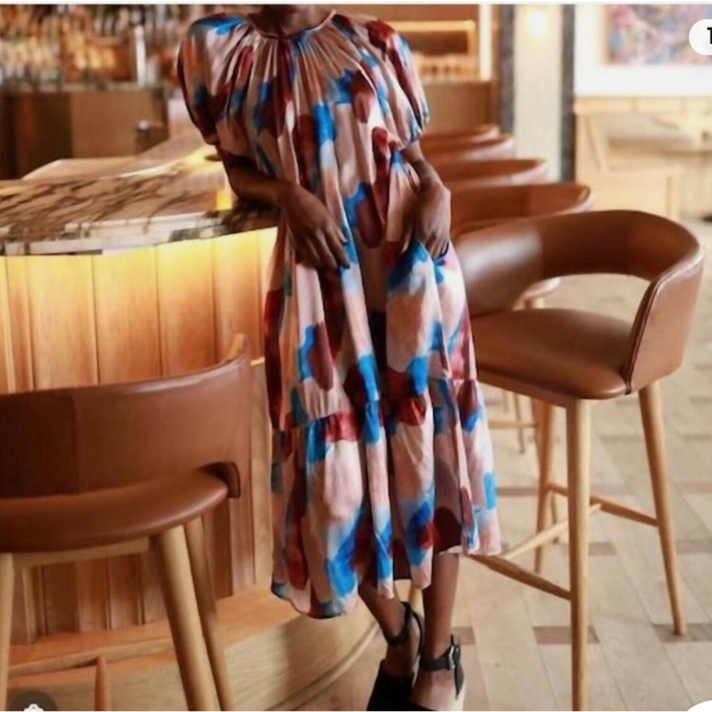 Urban Abstract Gathered Neck Dress | NEW